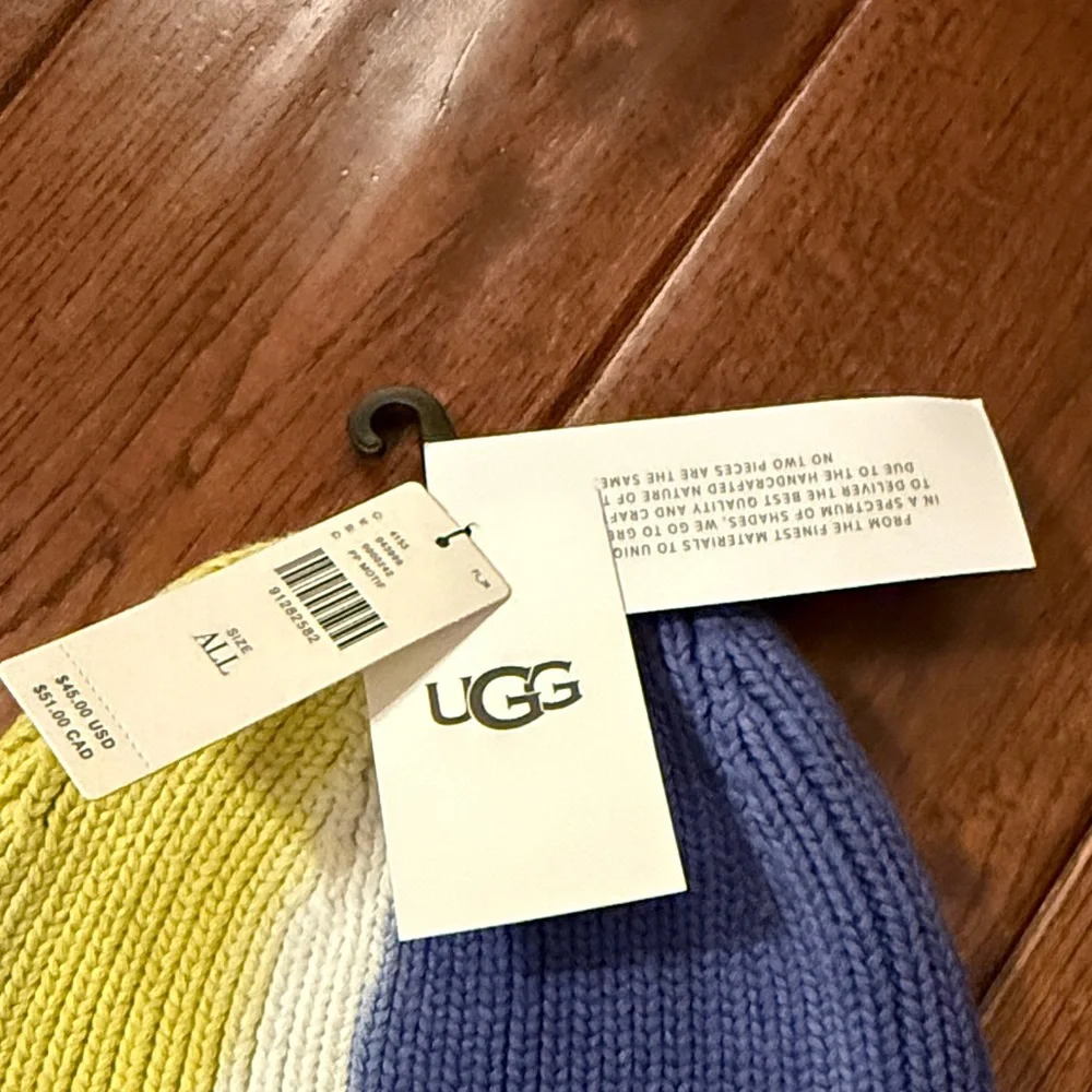 UGG Kids Two-Tone Yellow and Blue Beanie - Picture 2 of 2